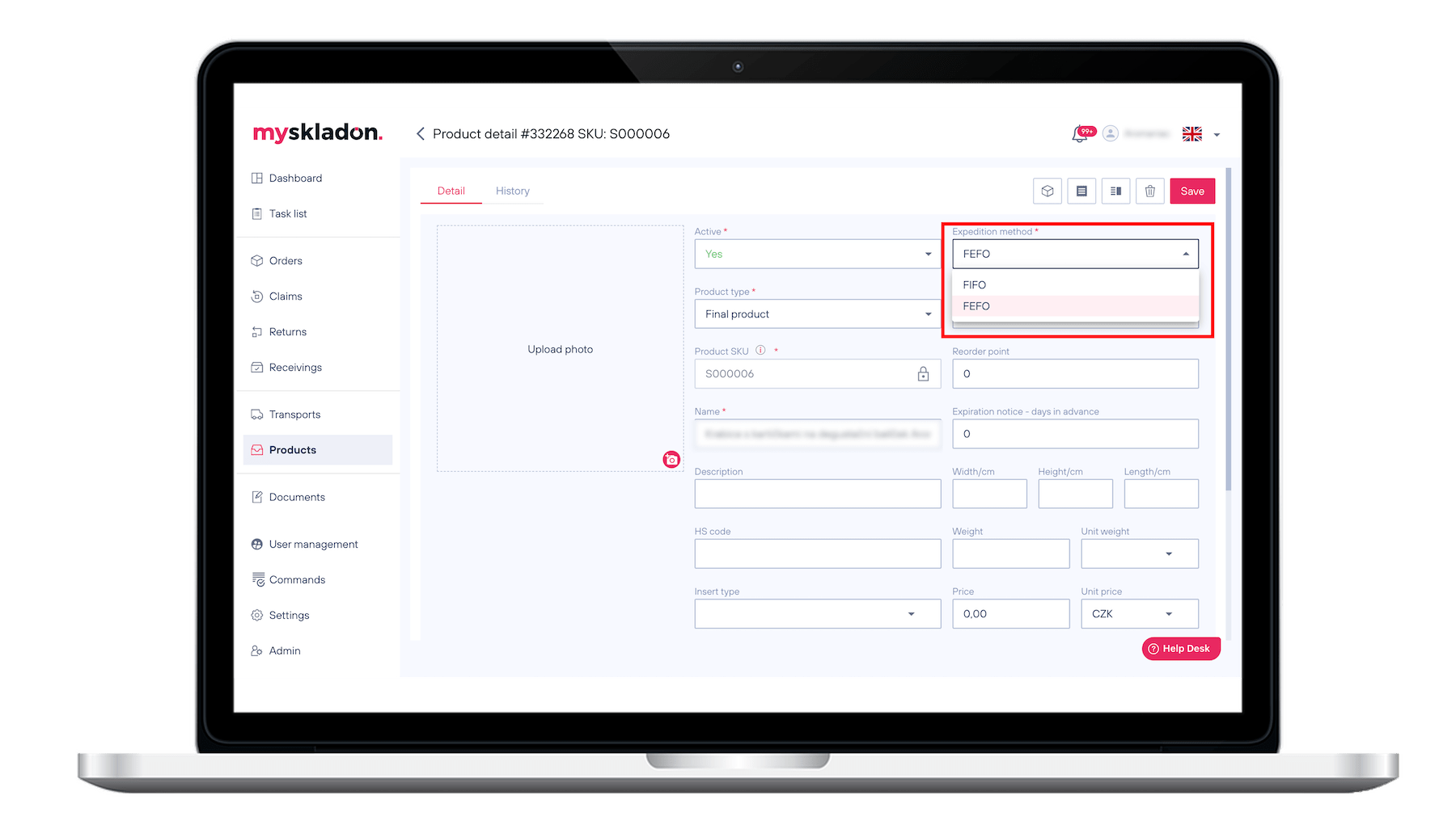 MySkladon app: FIFO and FEFO